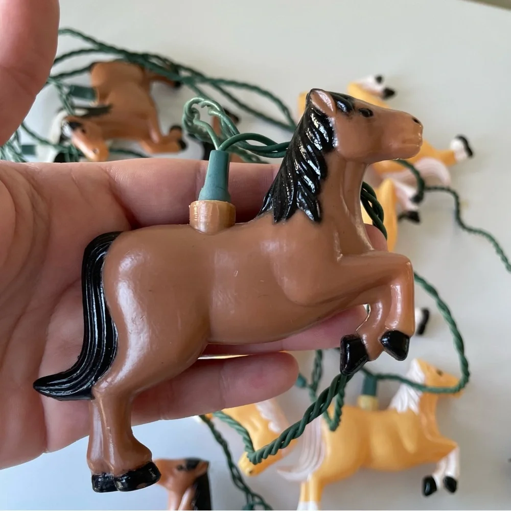 Vintage 90s 1994 Primal Lite Rarin’ to Go Horses String Lights